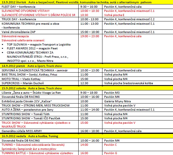 Autosalón 2012 program