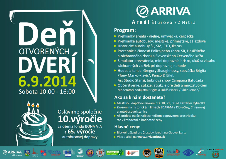 Deň otvorených dverí Arriva Nitra - plagát