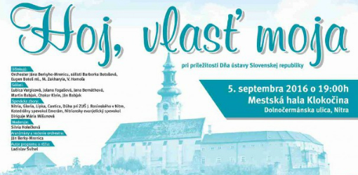 V pondelok 5. septembra benefičný koncert Hoj, vlasť moja