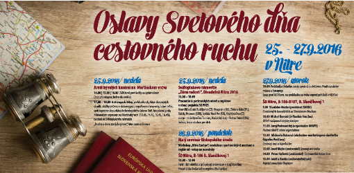 Svetový deň cestovného ruchu v Nitre, 25. - 27. september 2016