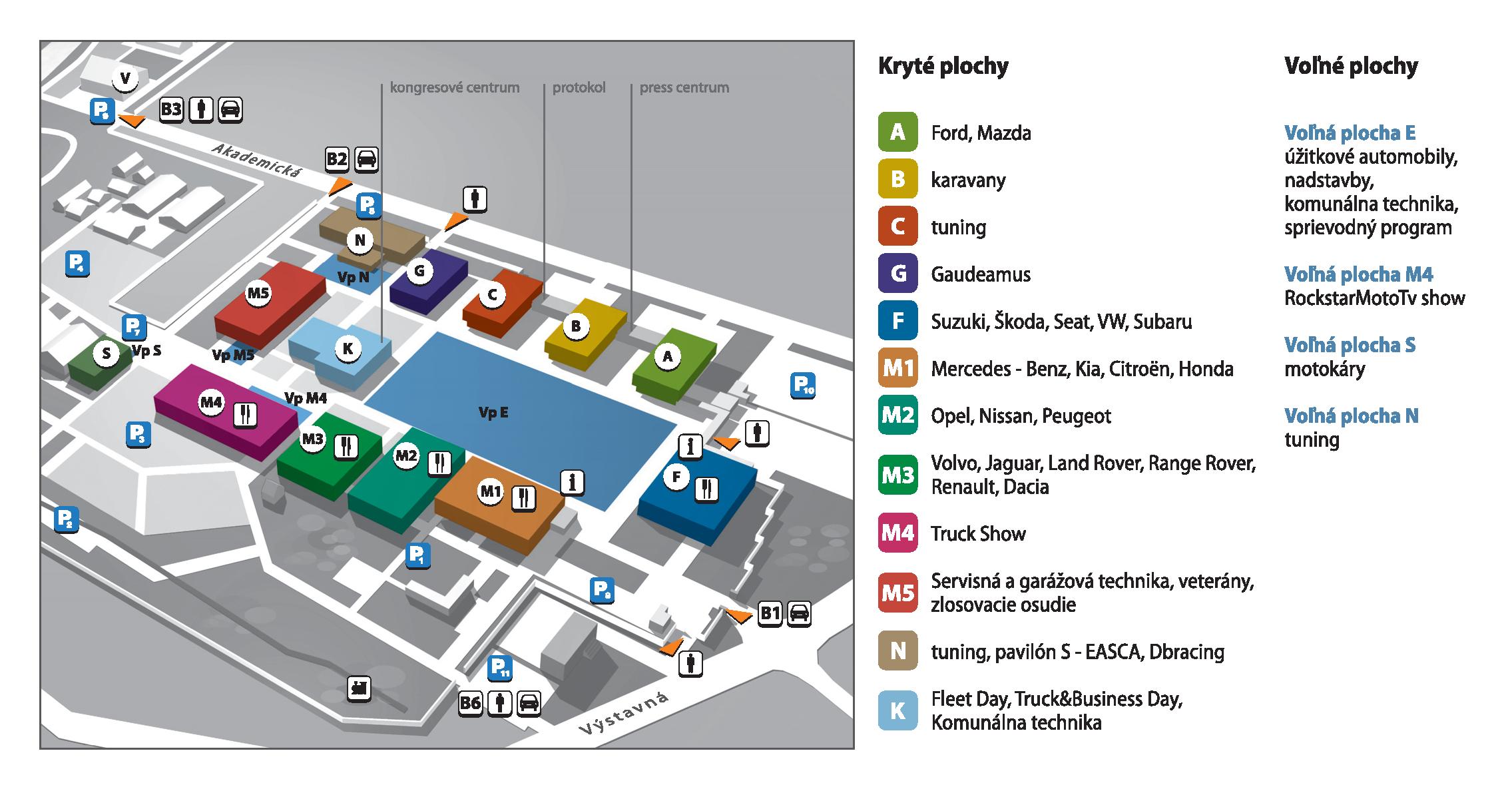 Autosalón Nitra 2014 - mapa