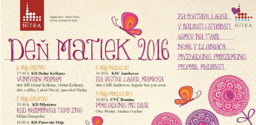 Podujatia v Nitre na Deň matiek 2016