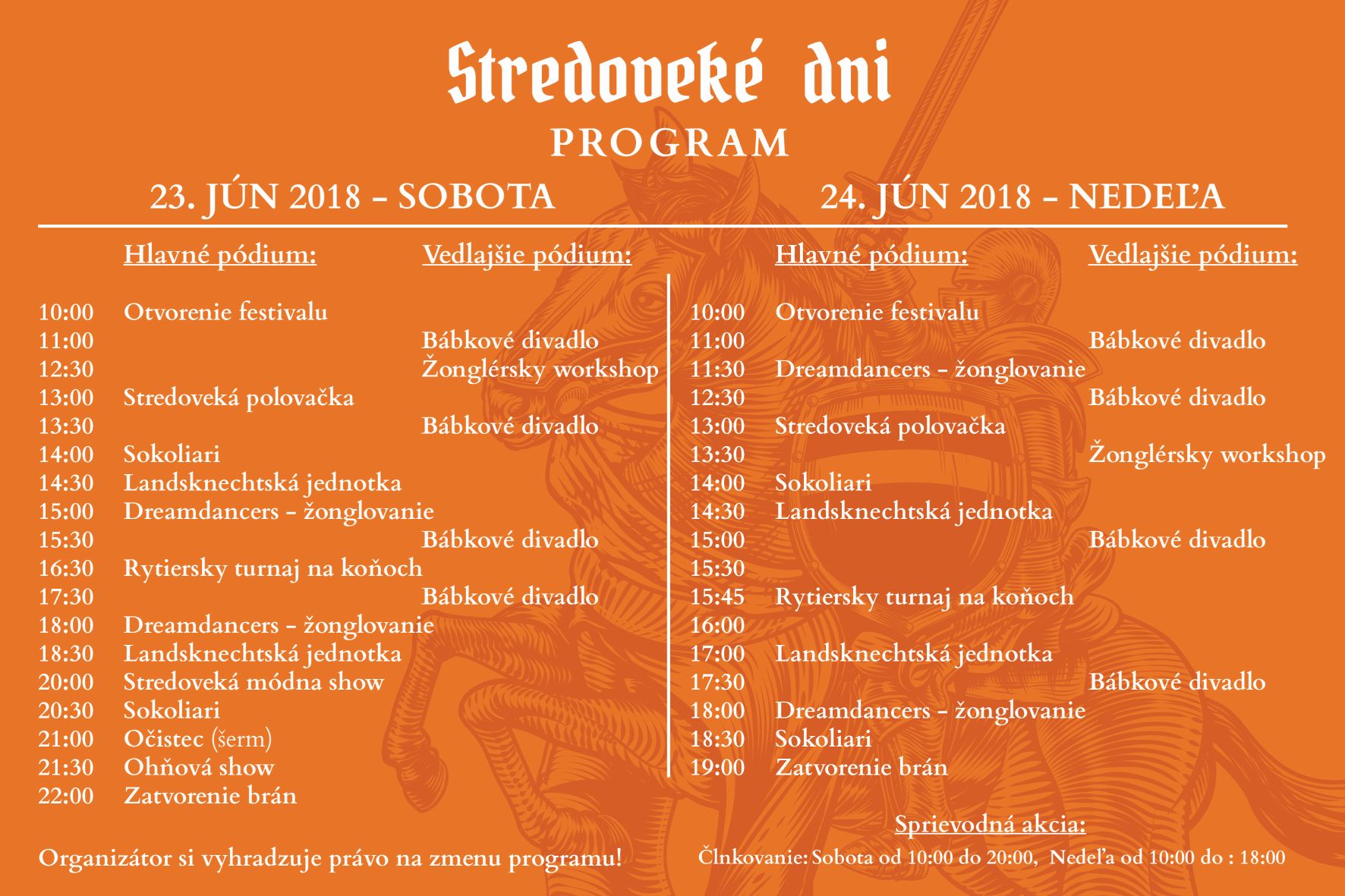 Stredoveké dni v Hlohovci 2018