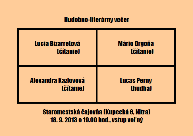 Hudobno-literárny večer v Staromestskej čajovni