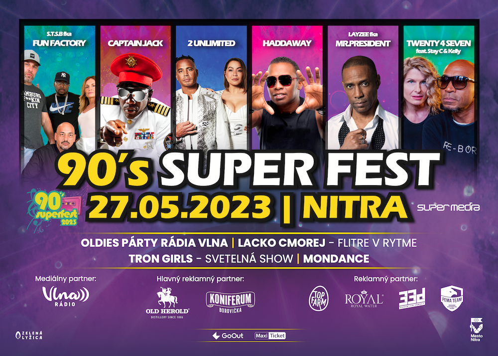 Nezabudnuteľný hudobný zážitok 90's SUPER Fest 2023 Nitra je tu už o pár dní!