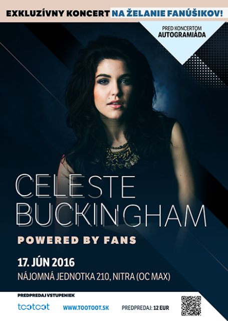 V piatok sa v Nitre koná koncert Celeste Buckingham + súťaž o 2 lístky