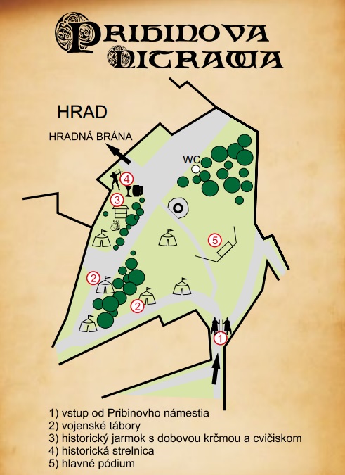 Pribinova Nitrawa - mapa