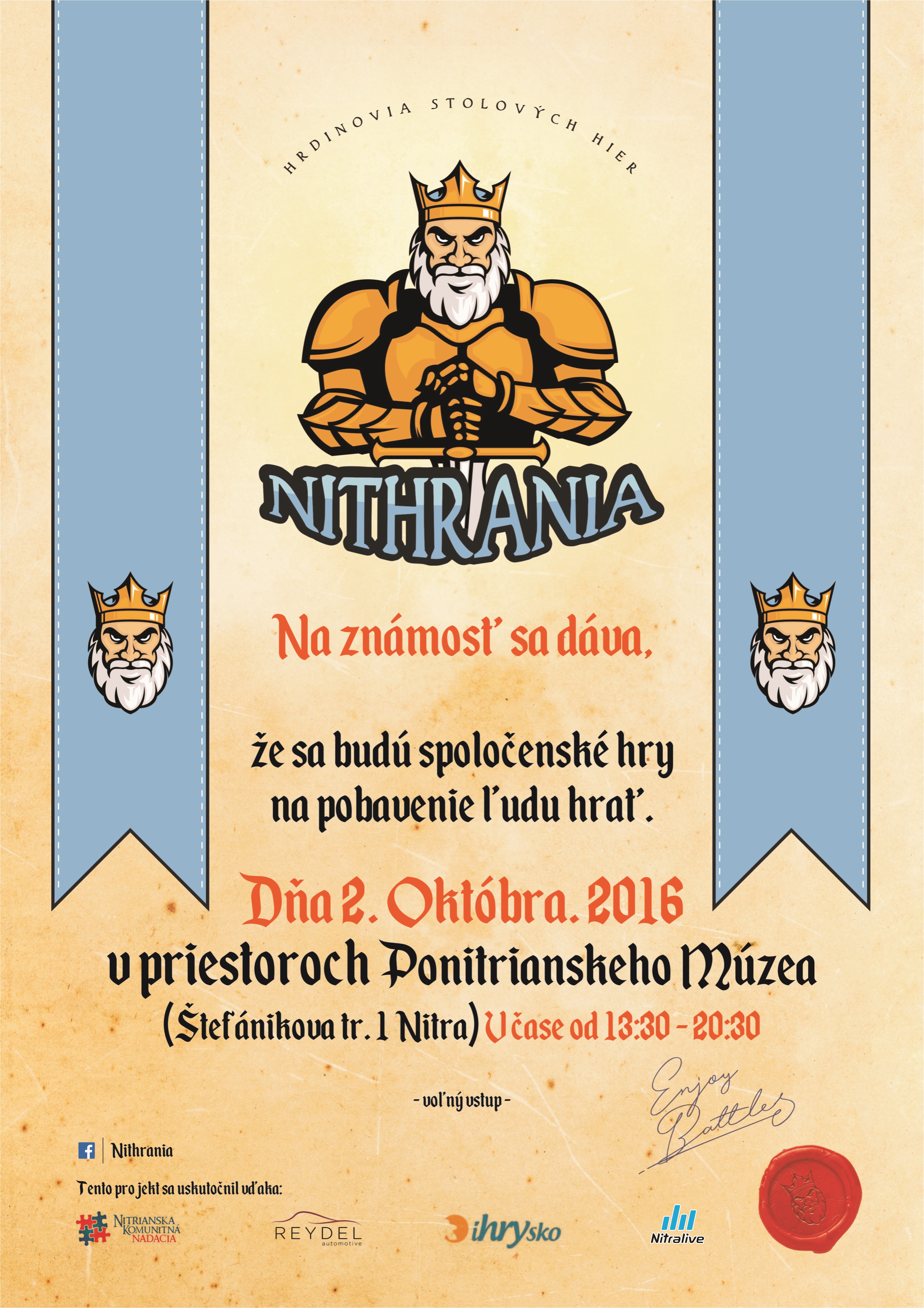 V Nitre sa 2. októbra uskutoční veľké hranie sa stolových hier