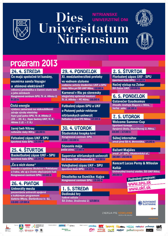 Nitrianske univerzitné dni 2013, plagát