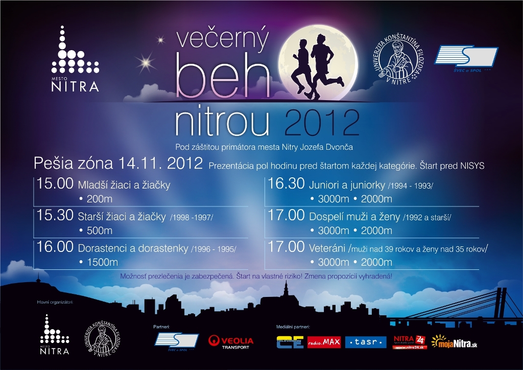 Večerný beh Nitrou 2012, plagát