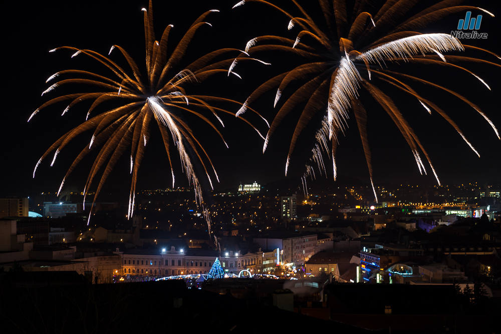 Mikuláš ohňostroj Nitra 2016