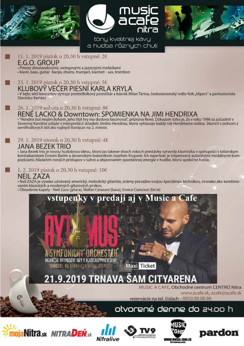 Mesačný program Music a café