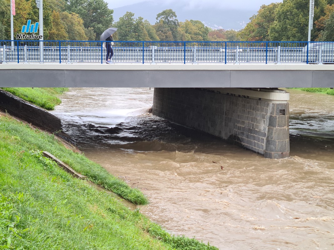 Foto + video: Zvýšená hladina rieky Nitra (14. október 2020)