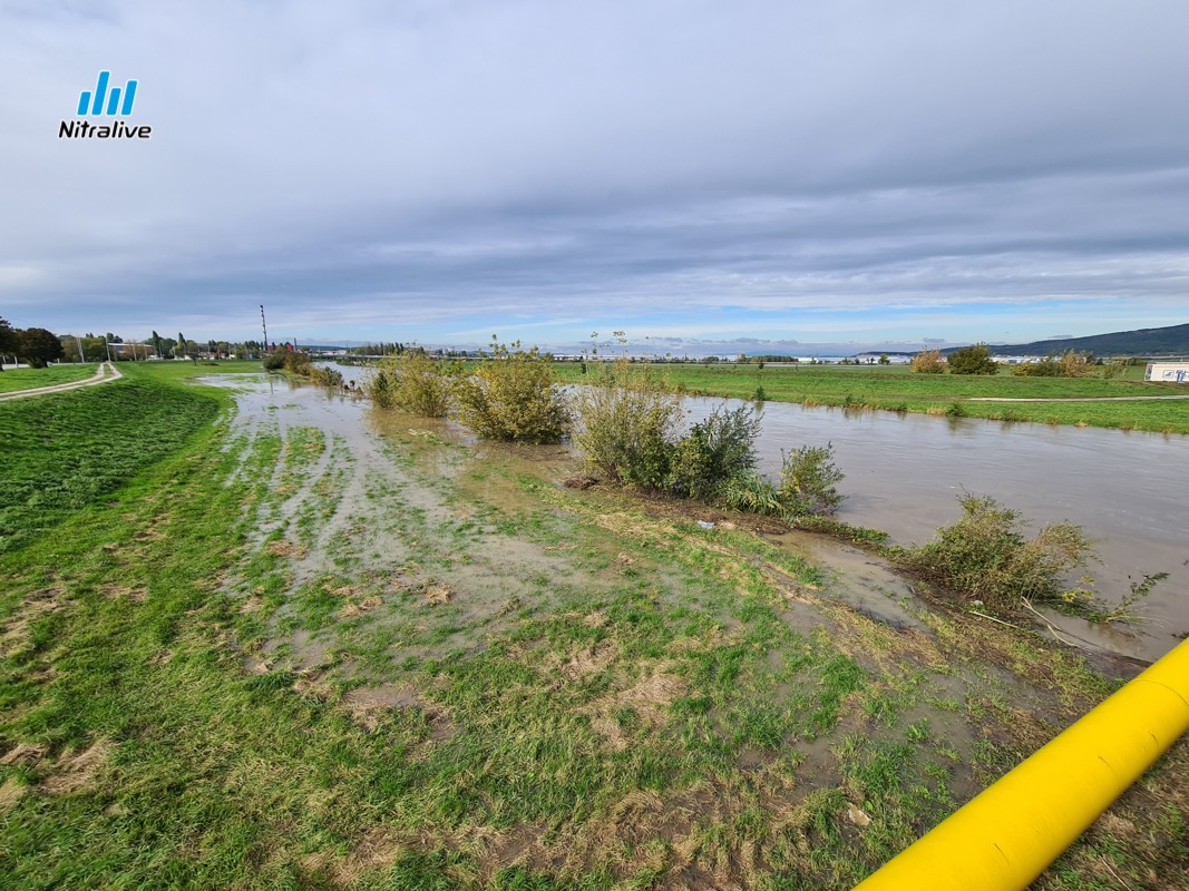 Foto + video: Zvýšená hladina rieky Nitra (15. október 2020)