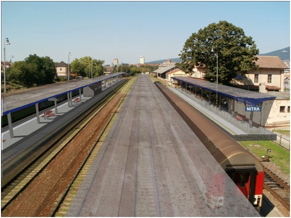Železničná stanica Nitra - vizualizácia perónov