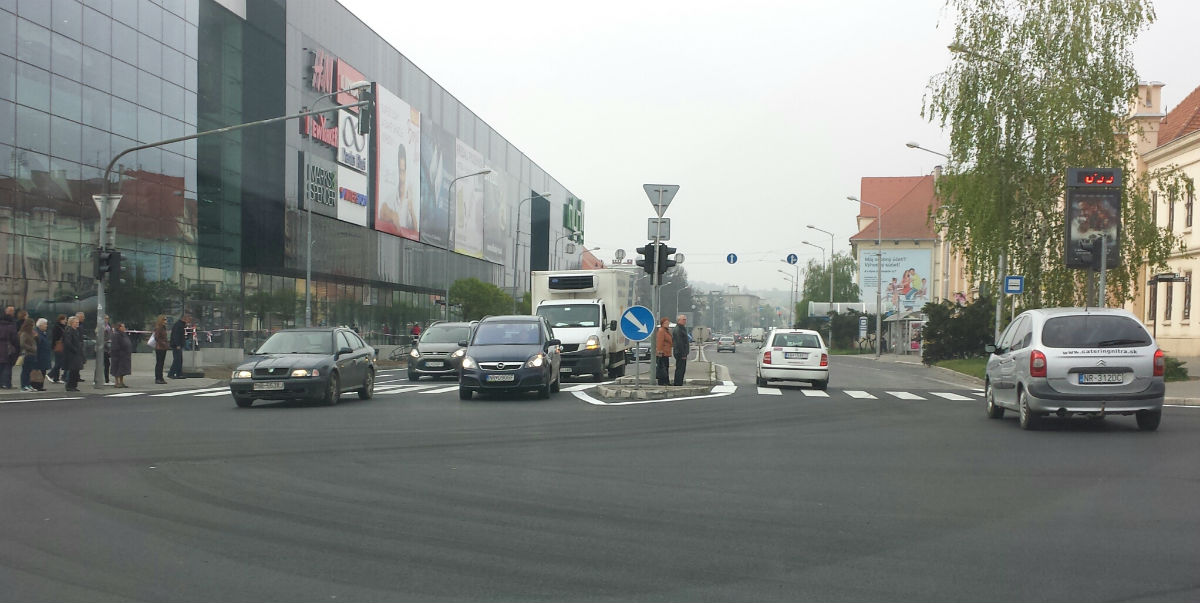 Križovatka Mlyny Nitra po rekonštrukcii