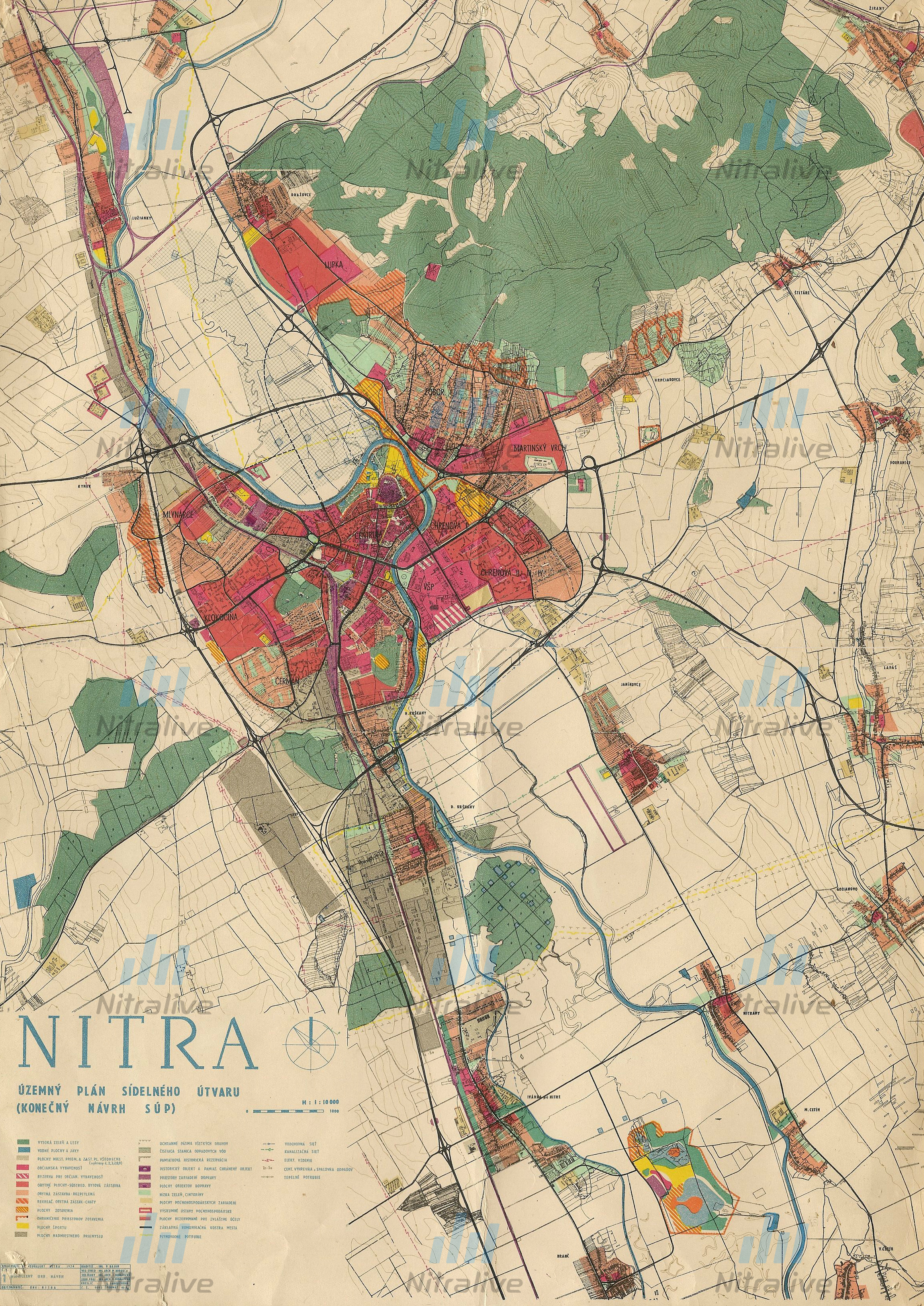 Územný plán Nitry z roku 1974