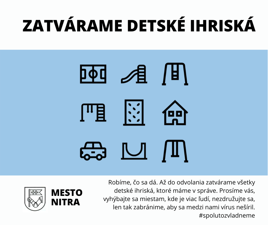 Mesto Nitra do odvolania zatvára detské ihriská vo svojej správe