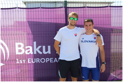 Dušan Páleník a Lukáš Privalinec v dejisku európskych hier<