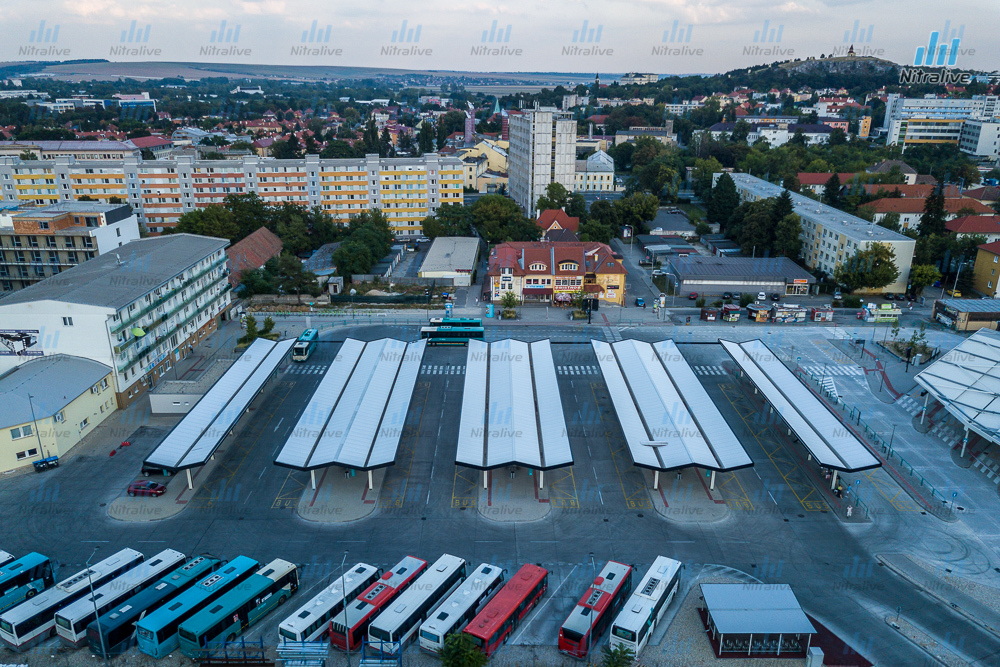 Zrekonštruovaná autobusova stanica v Nitre z vtáčej perspektívy