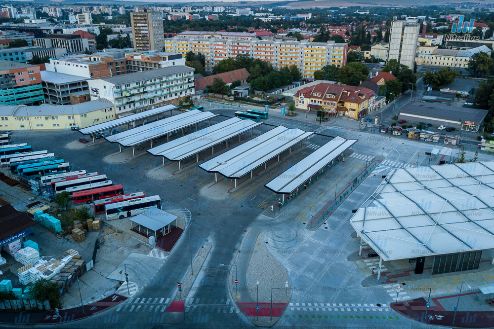 Zrekonštruovaná autobusova stanica v Nitre z vtáčej perspektívy