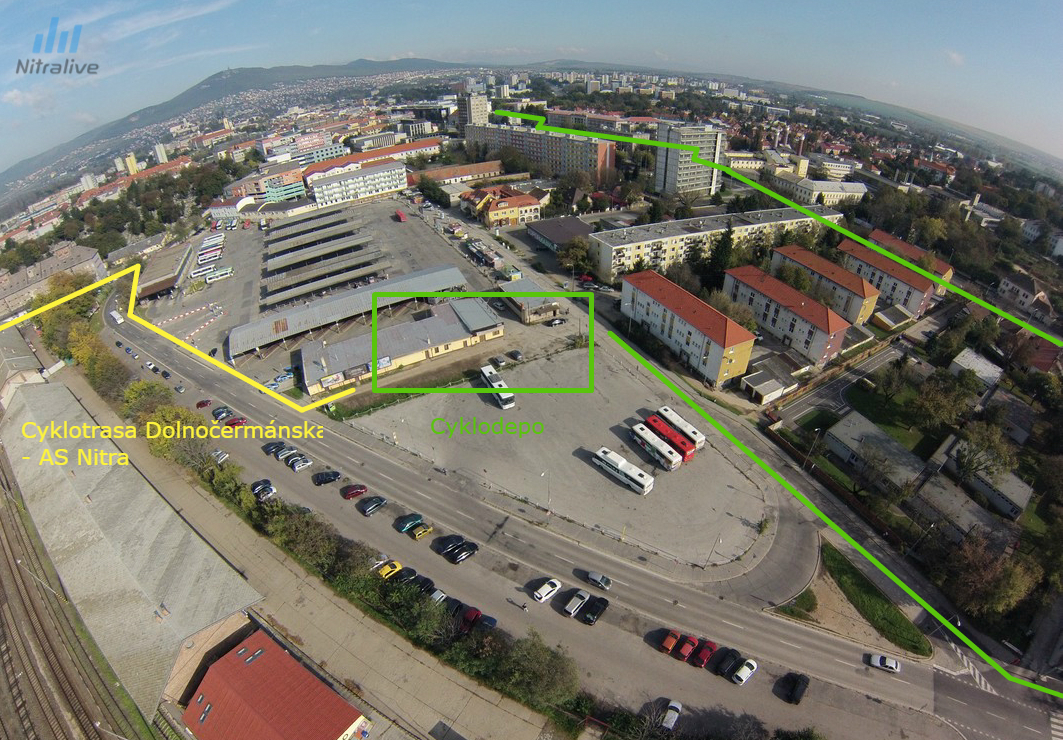 Cyklotrasa AS Nitra - ČSA - mapa