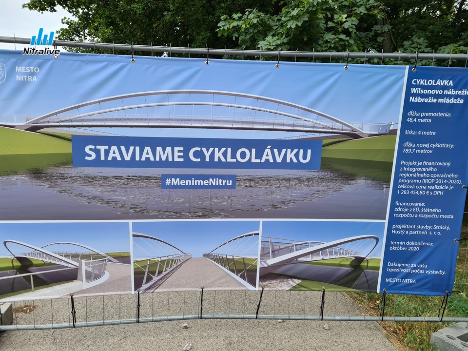 Výstavba cyklolávky v Nitre, august 2020