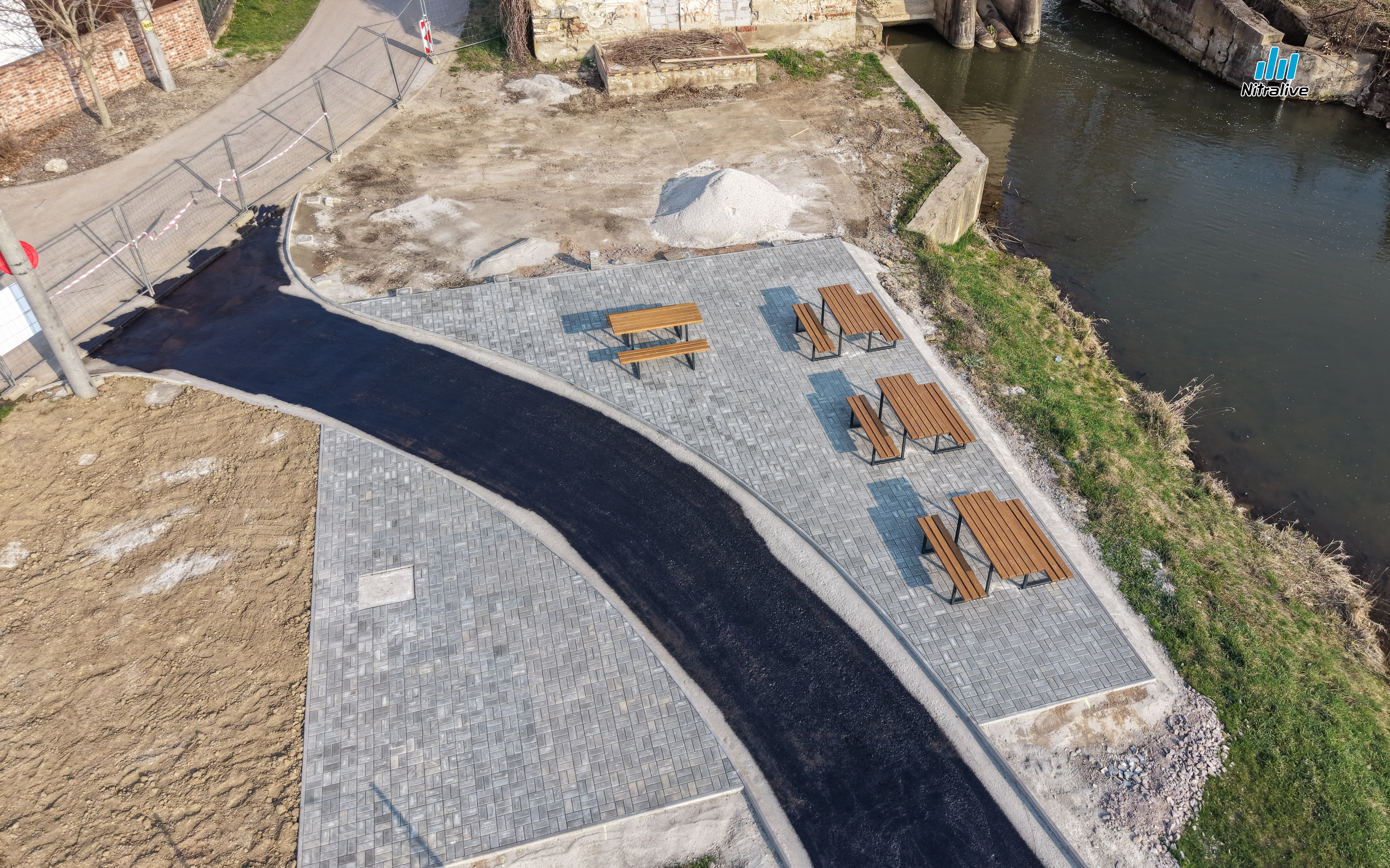 Cyklotrasa prepoj - Krškany, Nitra pri starom mlyne