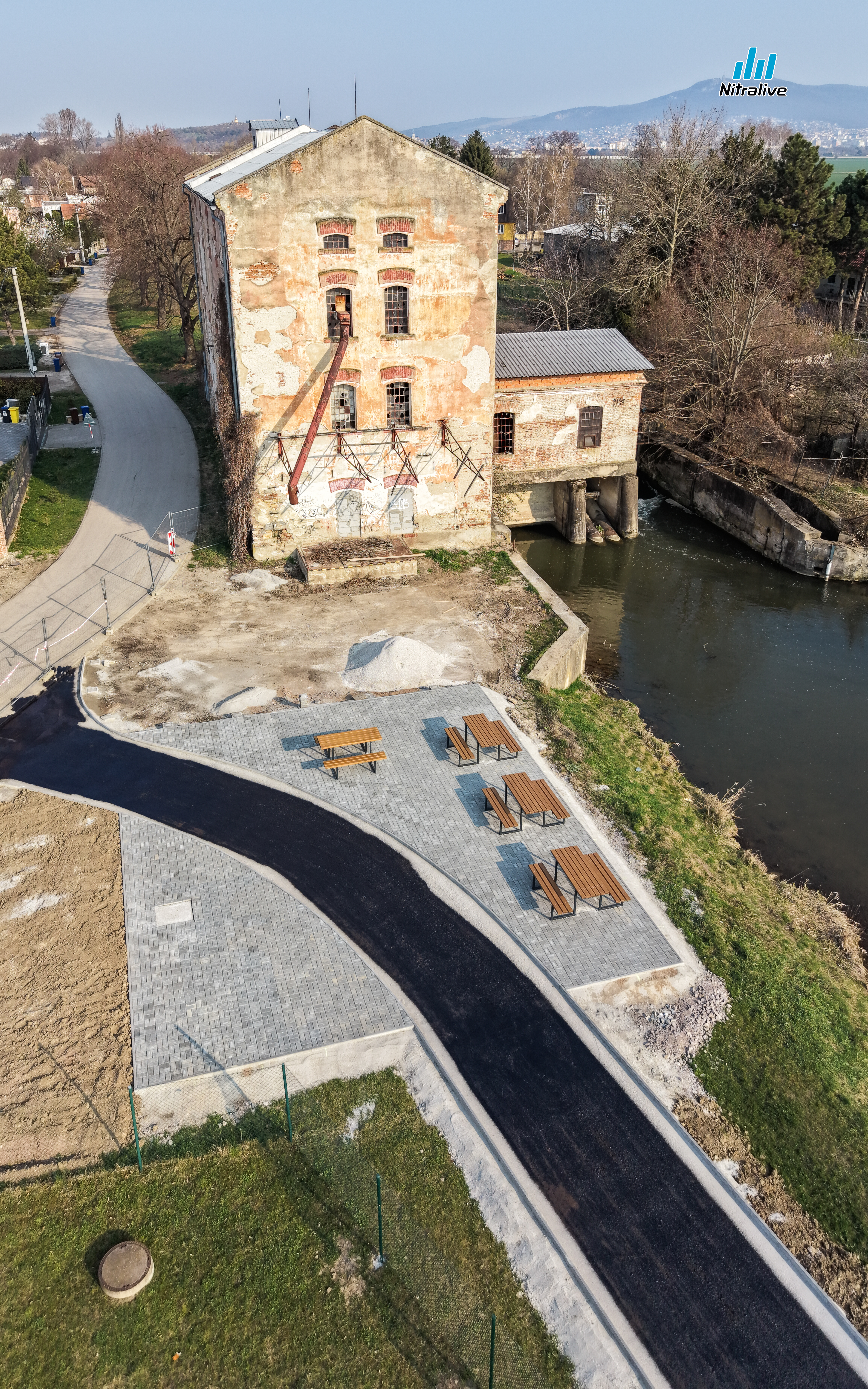 Cyklotrasa prepoj - Krškany, Nitra pri starom mlyne