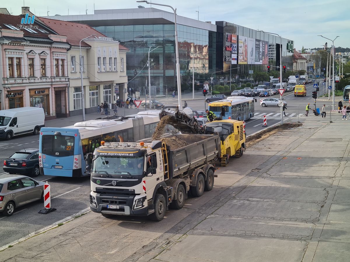 Začali práce na I. etape predĺženia pešej zóny v Nitre (úsek OD Prior - Orbis)