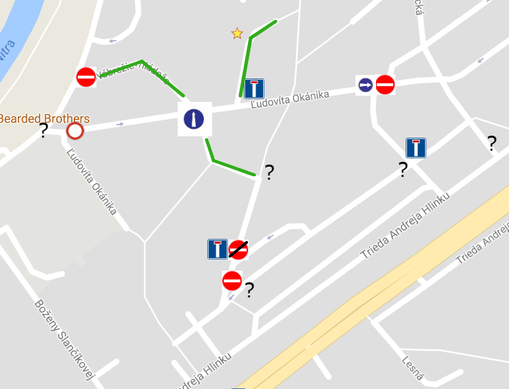Ľ. Okánika - situácia dočasné značenie
