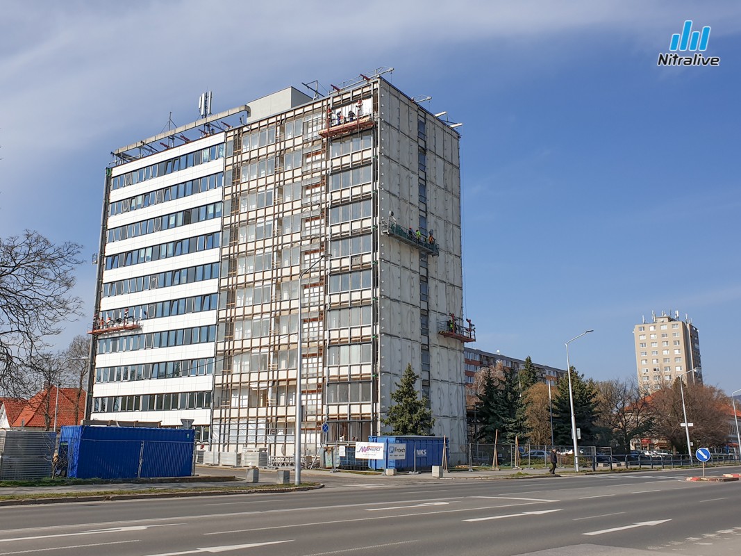 Úrad práce, sociálnych vecí a rodiny Nitra, rekonštrukcia, Staré mesto, výstavba marec 2020